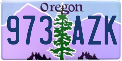 OR license plate 973AZK