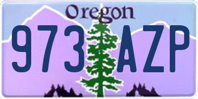 OR license plate 973AZP