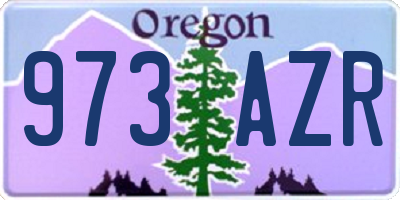 OR license plate 973AZR