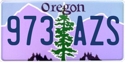 OR license plate 973AZS
