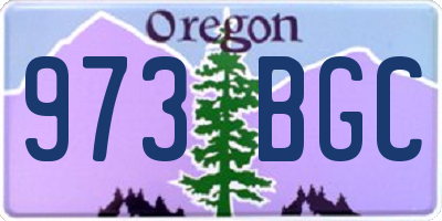 OR license plate 973BGC