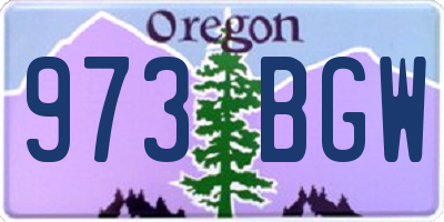 OR license plate 973BGW