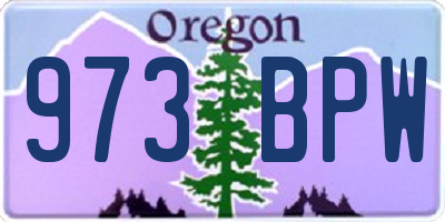 OR license plate 973BPW