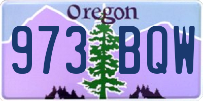 OR license plate 973BQW