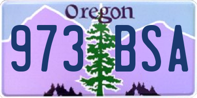 OR license plate 973BSA