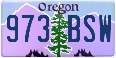 OR license plate 973BSW