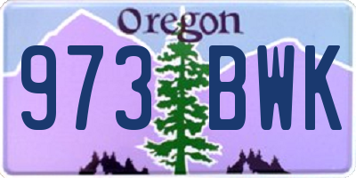OR license plate 973BWK