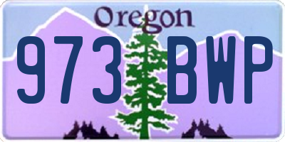 OR license plate 973BWP