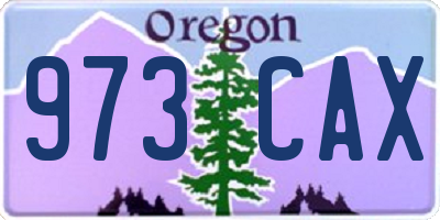 OR license plate 973CAX