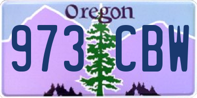 OR license plate 973CBW