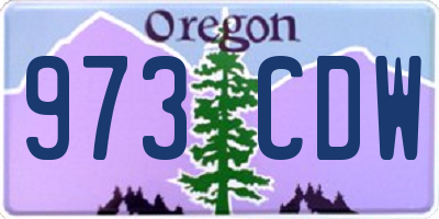 OR license plate 973CDW