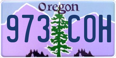 OR license plate 973COH
