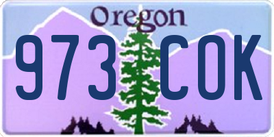 OR license plate 973COK