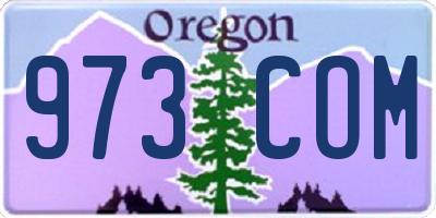 OR license plate 973COM