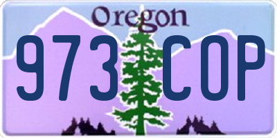 OR license plate 973COP