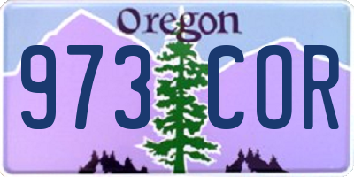 OR license plate 973COR