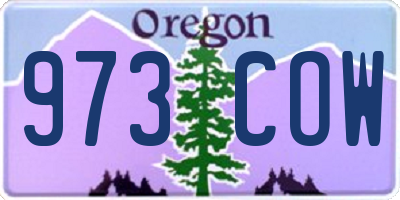 OR license plate 973COW