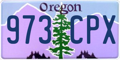 OR license plate 973CPX