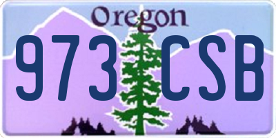 OR license plate 973CSB
