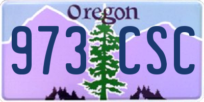 OR license plate 973CSC