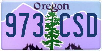 OR license plate 973CSD