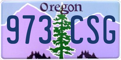 OR license plate 973CSG