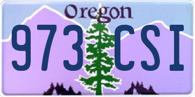 OR license plate 973CSI