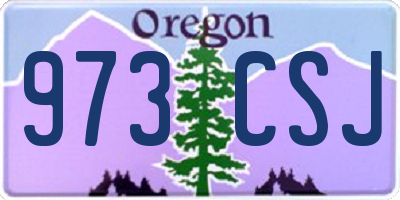 OR license plate 973CSJ