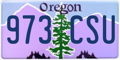 OR license plate 973CSU