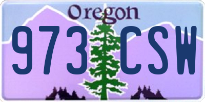 OR license plate 973CSW
