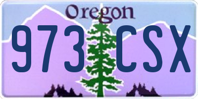 OR license plate 973CSX
