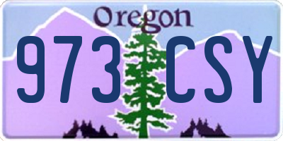OR license plate 973CSY