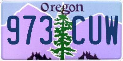 OR license plate 973CUW