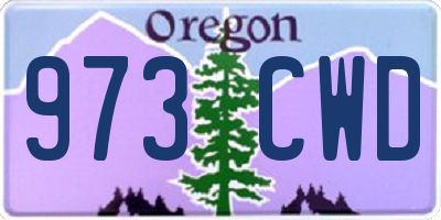 OR license plate 973CWD