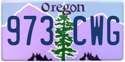 OR license plate 973CWG