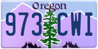 OR license plate 973CWI
