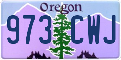 OR license plate 973CWJ