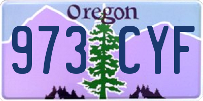 OR license plate 973CYF