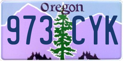 OR license plate 973CYK