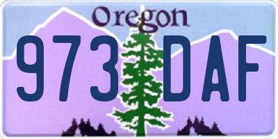 OR license plate 973DAF