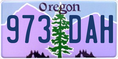 OR license plate 973DAH