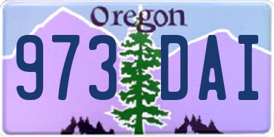 OR license plate 973DAI