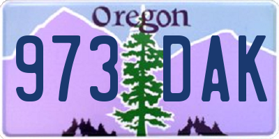 OR license plate 973DAK
