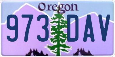 OR license plate 973DAV
