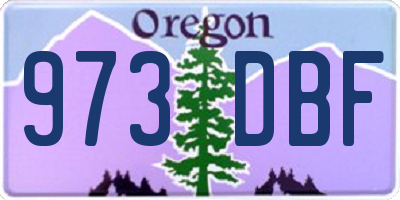 OR license plate 973DBF