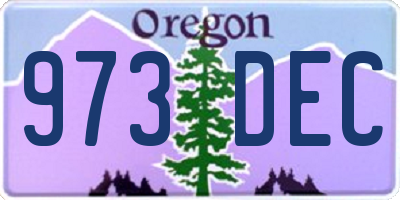 OR license plate 973DEC