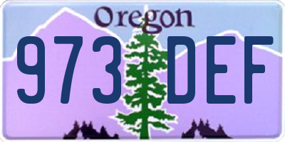 OR license plate 973DEF