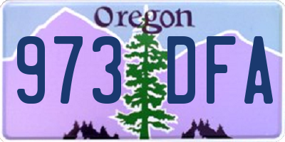 OR license plate 973DFA