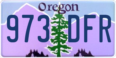 OR license plate 973DFR