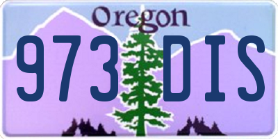 OR license plate 973DIS